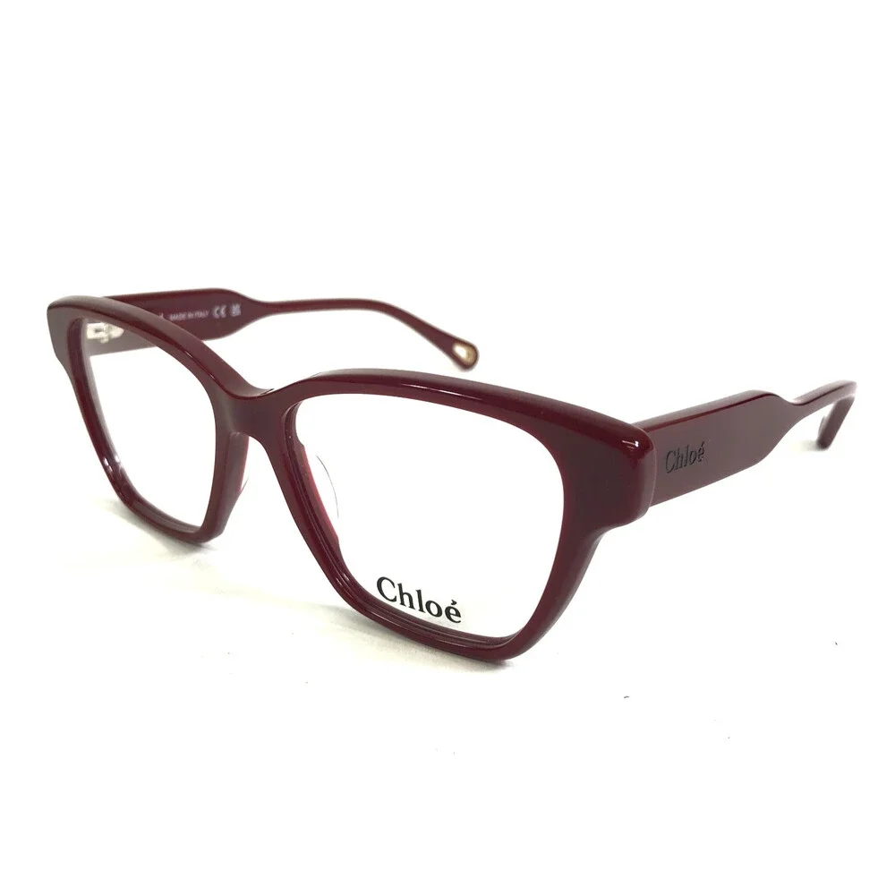 Chloe Eyeglasses Frames CH0200O 010 Shiny Bordeaux Butterfly Full Rim 53-15-140